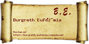Burgreth Eufémia névjegykártya